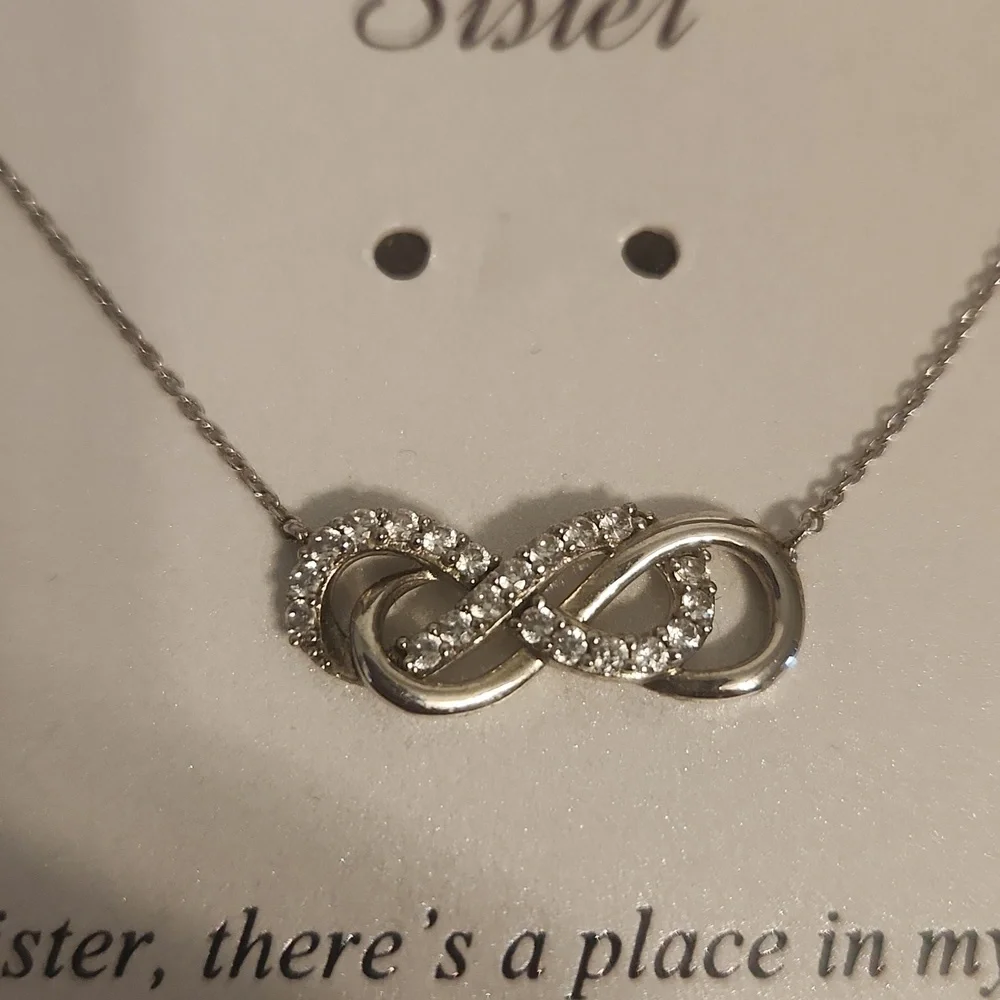 Expressions Sister Infinity Necklace - Silver Plated
